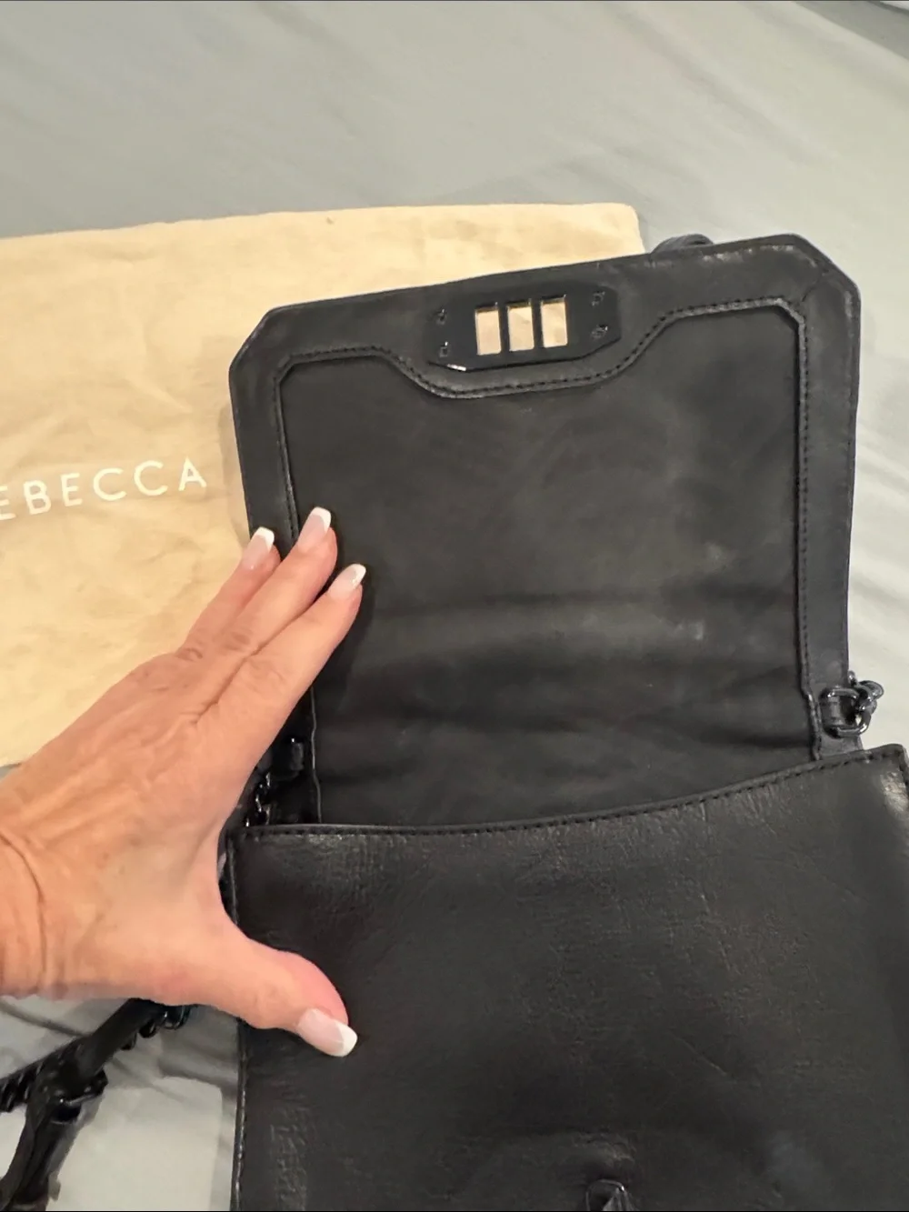 Rebecca Minkoff Black Quilted Leather Chevron Crossbody